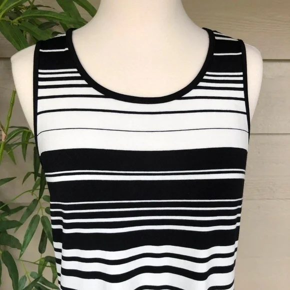 🎉Chicos Black & White Striped Maxi Tank Dress - Picture 4 of 6